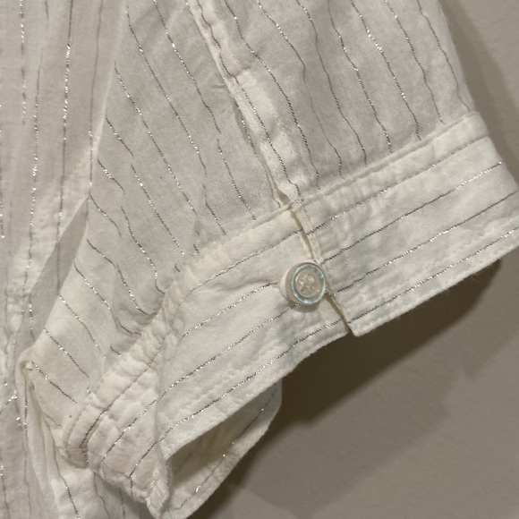 Crazy Horse by Liz Claiborne white button down cotton blouse - Picture 7 of 10